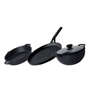 Meyer Pre-seasoned Cast Iron Induction 3 Piece Complete Set