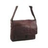 Pierre Cardin Rustic Leather 13" Laptop Computer Messenger Travel Shoulder Bag  Chestnut