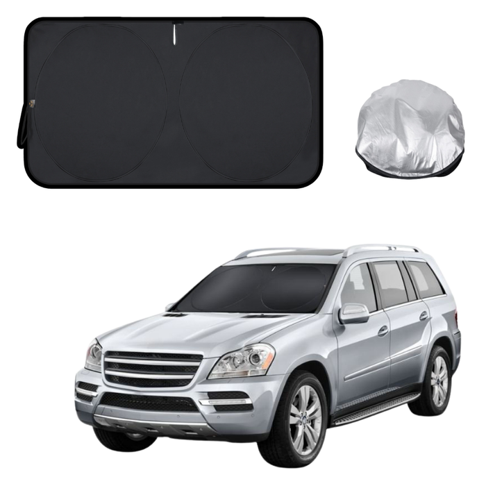 Front Windscreen Sun Shade for Mercedes-Benz GL-Class 2006 - 2012 (X164) - Standard 150 x 85 cm - Black