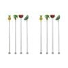 2x 4pc Porto Fiesta Glass Swizzle Stick Reusable Drink Stirrer 19cm