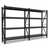 Centurion 2 Bay Heavy Duty All Steel Garage Shelving Unit 800kg Black Warehouse Workshop Storage Rack 2m