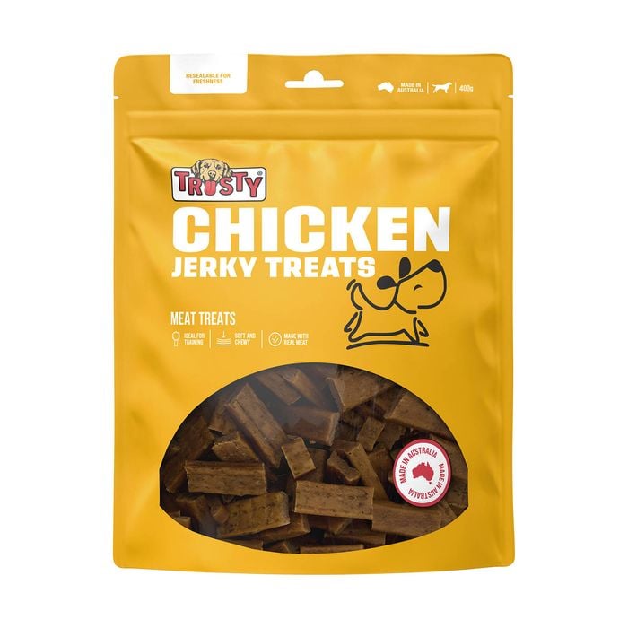 Trusty 400g Chicken Jerky Treats Adult Dog Meat Treats