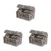 3PK Dudley's World Of Pets Treasure Chest Aquarium Decoration