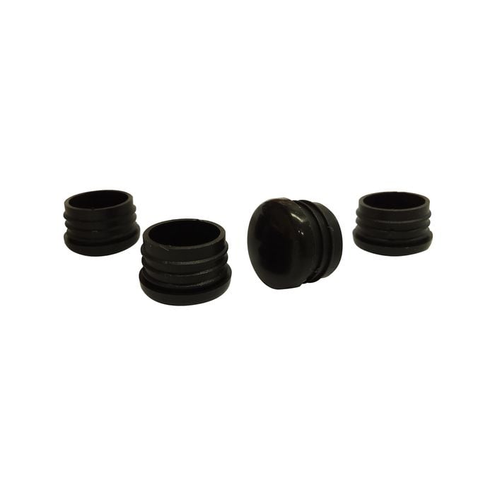 Surface Gard 25mm Black Round Plastic Internal Chair Tip - 4 Pack
