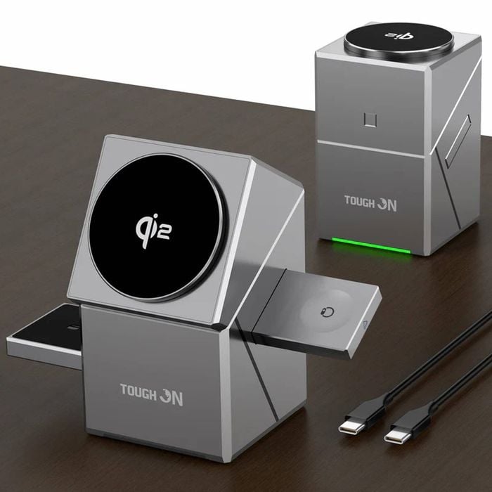 Tough On Qi2 3 in 1 Wireless Charger Auto-Rotating Compatible with MagSafe