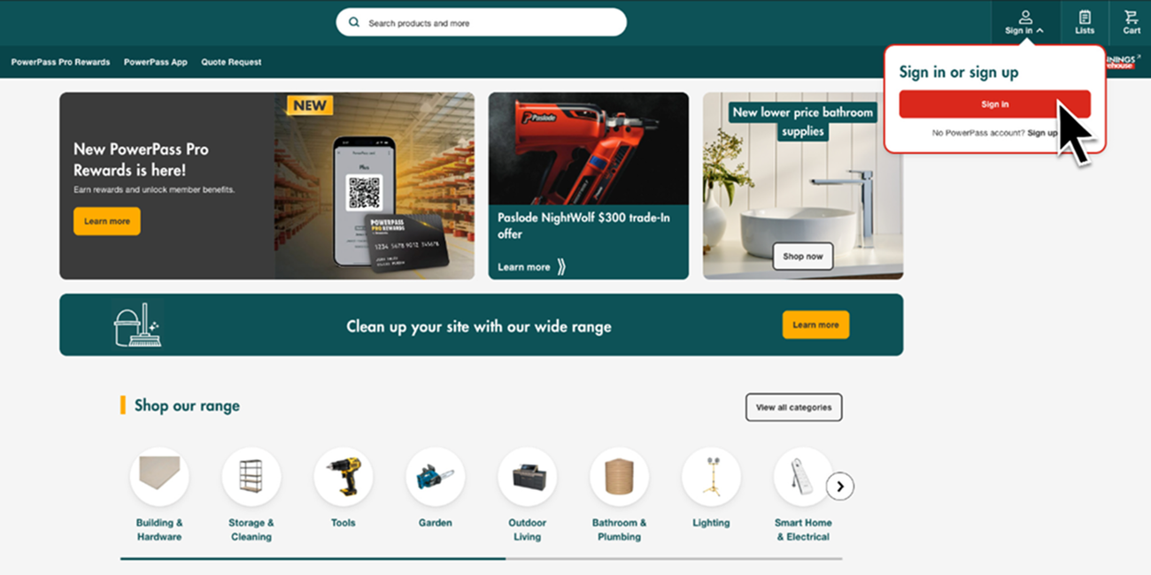 Help and Support Page - How to set up online access - step 1