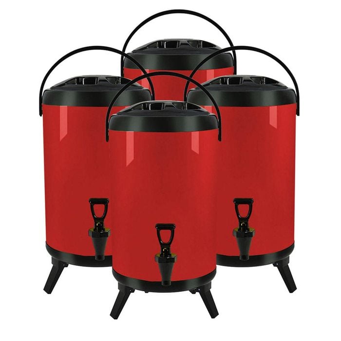 SOGA 4X Stainless Steel Insulated Beverage Dispenser with Tap 16L Red
