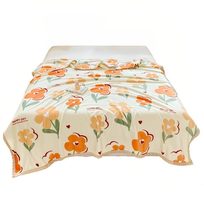 Catzon 200x230cm Throw Blanket For Couch Cozy Fleece Flannel Blanket Machine Washable-flower