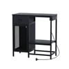 Ufurniture Fish Tank Stand with Power Outlet 3-Tier with Drawer Black