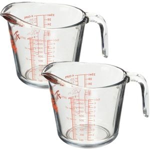 2x Anchor Hocking 1L/4-Cup Glass Measuring Jug Cooking/Baking Large Clear