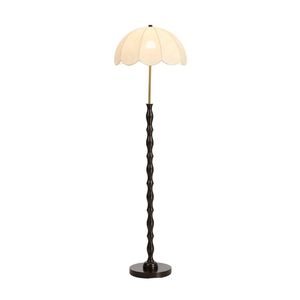 Oikiture Metal Floor lamps Freestanding Reading Lamp Fabric Shade Vintage