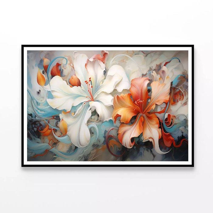 Flowers Garden Painting  Print 100% Australian Made 90x60cm  (Poster)