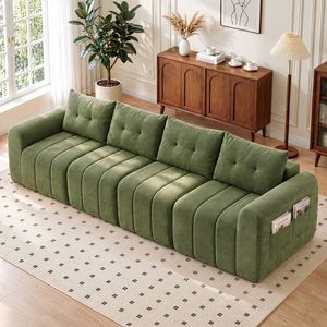 Advwin 300cm 4 Seater Sofa Chenille Modular Sectional Couch No Assembly Green