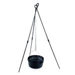 Wildtrak 90cm Steel Adjustable Camping Tripod For Oven Pot - Black