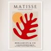 Galrie Henri Matisse Vintage Red Leaf Exhibition Print at Berggruen & Cie, White Frame, A3 30 x 42cm (12 x 16inch)