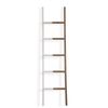 P&P Brown Wooden Leaning Ladder Rack Decorative Blanket Towel Display Stand