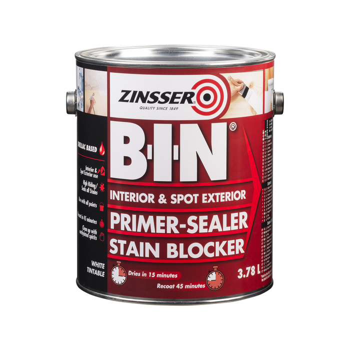 Zinsser 3.78L White B-I-N Primer Sealer Stain Killer - 3.78L