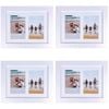 4PK Frankie & Me Wooden Collage 4x6'' Double Picture Frame Home Decor White