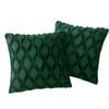 Catzon 2 Pcs Faux Wool Throw Pillow Covers Farmhouse Couch Pillowcases 45X45cm-Green