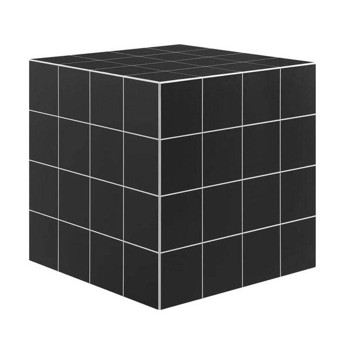 Nash Side Table Cube Bedside Storage Black