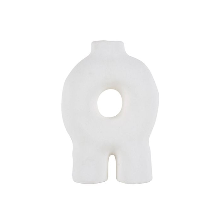 Maine & Crawford Bairon Porcelain 22x15cm Toroid Tubular Vase - White