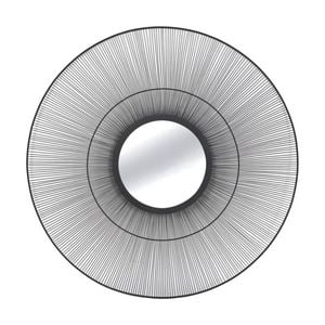NF Living Disco Iris Mirror 90cm Metal & Glass Finish - Black