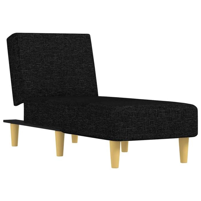 vidaXL Chaise Longue Reclining Chair Upholstered Lounge Sofa Black Fabric