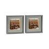 Nicola Spring Acrylic 3D Box Photo Frames with 6" x 6" Mounts - 10" x 10"  - Grey - Pack of 2