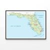Florida Map  Print 100% Australian Made 120x90cm  (Poster)