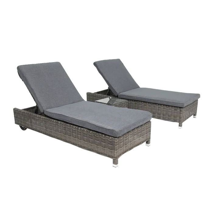 AMANI 3PC SUNLOUNGE SET - Grey