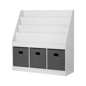 Keezi Kids Bookshelf Toy Box Wooden White