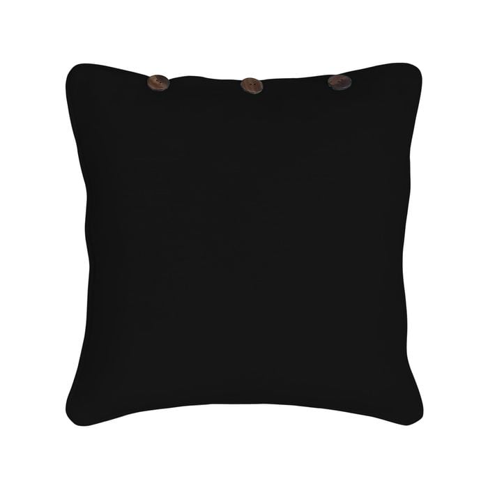London Cushion Cover with Buttons 43cm - Black