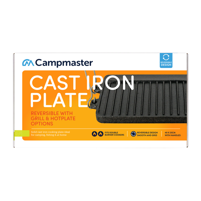 Campmaster 2 Burner Reversible Cast Iron Cooking Plate