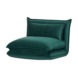 Happy Single Folding Sofa Bed Fabric Cover Metal Frame Dark Green