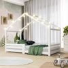 Oikiture Kids Bed Frame Single Wooden Bedframe Timber Platform