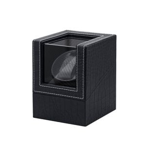 Catzon Automatic Single Watch Winder Dual Power Supply Mode With Quiet Motor-blackcrocodilepattern