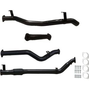 Ignite Exhausts Turbo Back For Toyota Landcruiser 79 Series V8 D/cab 3" No Cat With Pipe Black Aluminised Steel