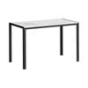 Oikiture 120cm Dining Kitchen Table With Metal Leg White&Black