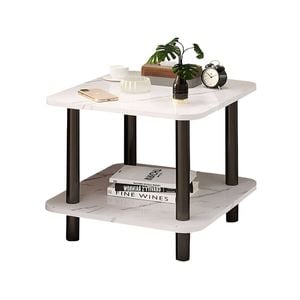 SOGA 60cm White Ceramic Side Table