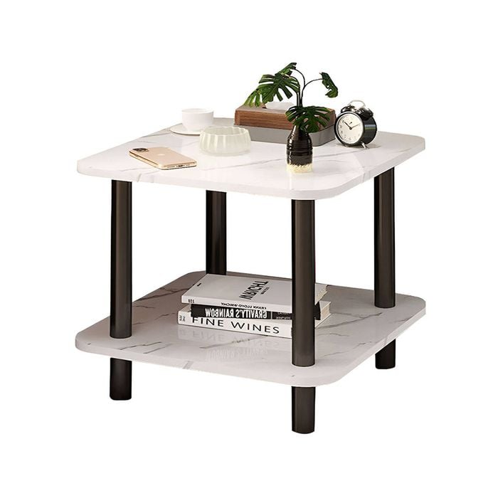 SOGA 60cm White Ceramic Side Table