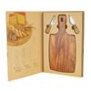3pc NF Living Board & Knife Gift Set Handles Included 40x26.5cm Solid Brown