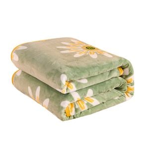 Catzon 200x230cm Flannel Blanket Soft Warm Printed For Sofa And Bed-daisy