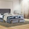 Istyle Wimbledon King Drawer Storage Bed Frame Fabric Grey