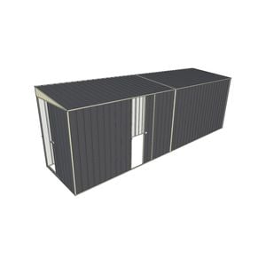 Build-a-Shed 1.5 x 6 x 2m Sliding Door Tunnel Shed with 1 Sliding Side Door - Grey