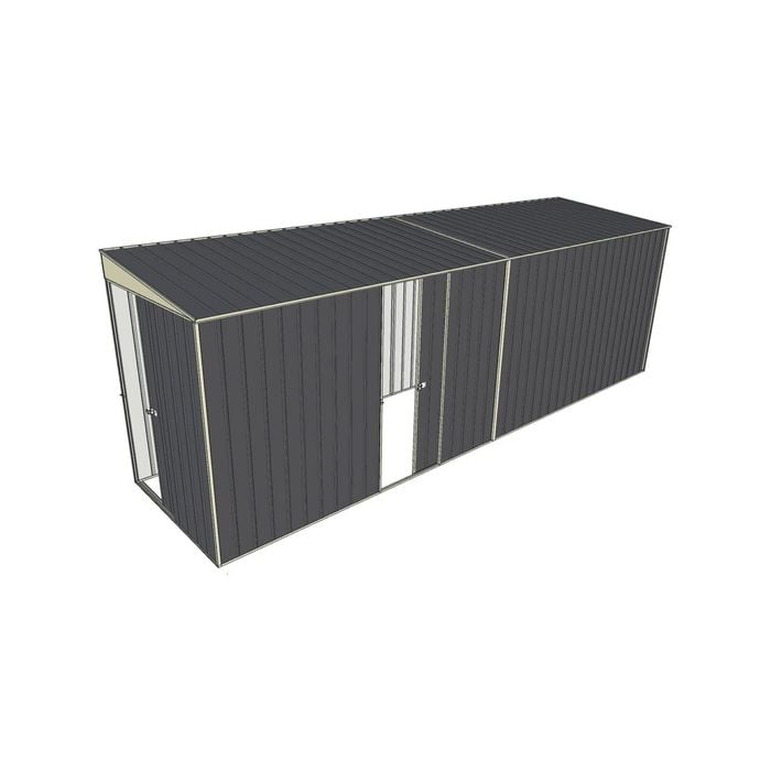Build-a-Shed 1.5 x 6 x 2m Sliding Door Tunnel Shed with 1 Sliding Side Door - Grey