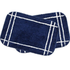 Yarra Textiles Anti-Skid Striped Soft Microfiber Bath/Door Mat Linea (Pack of 2, 40x60 cm) - Blue