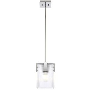 Telbix Pelion Modern Pendant Hanging Lamp Light Metal Glass Chrome Clear Polished Chrome