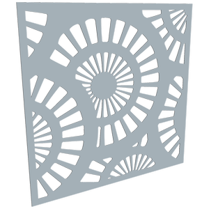 ProtectorAl 300-1200w x 300-1200h Silver Matte/Gloss White Sunburst Unframed Composite Deco Panel