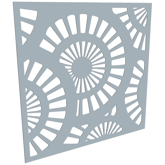 ProtectorAl 300-1200w x 300-1200h Silver Matte/Gloss White Sunburst Unframed Composite Deco Panel