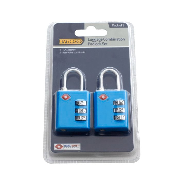 Syneco Luggage Combination Padlock Set - 2 Pack